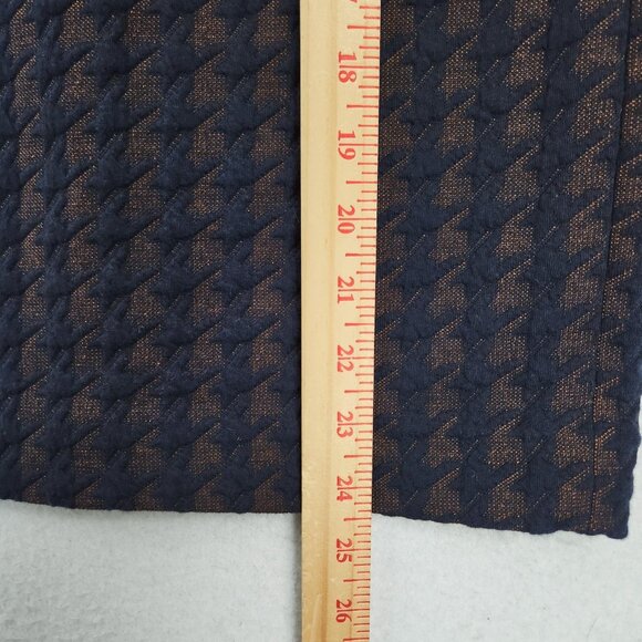 Ann Taylor Skirt Womens 10 Navy Blue Pencil Textured Jacquard Houndstooth NEW - Picture 5 of 11